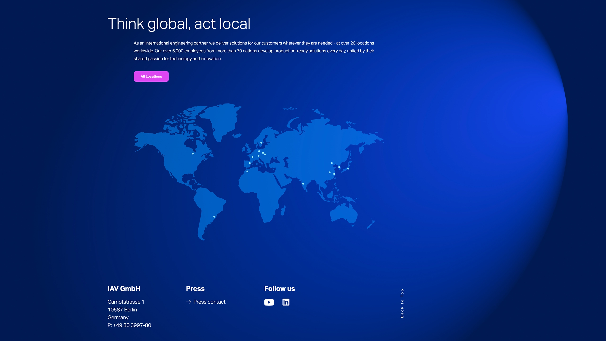 Websiterelaunch für IAV | publicgarden | Weltkarte