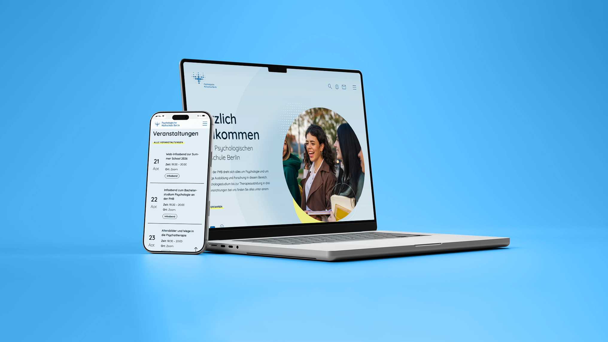 Ansicht Website auf Mobil und Laptop