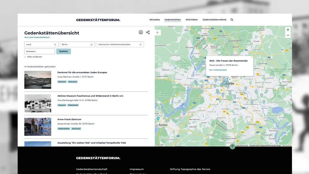 Gedenkstättenforum | Karte