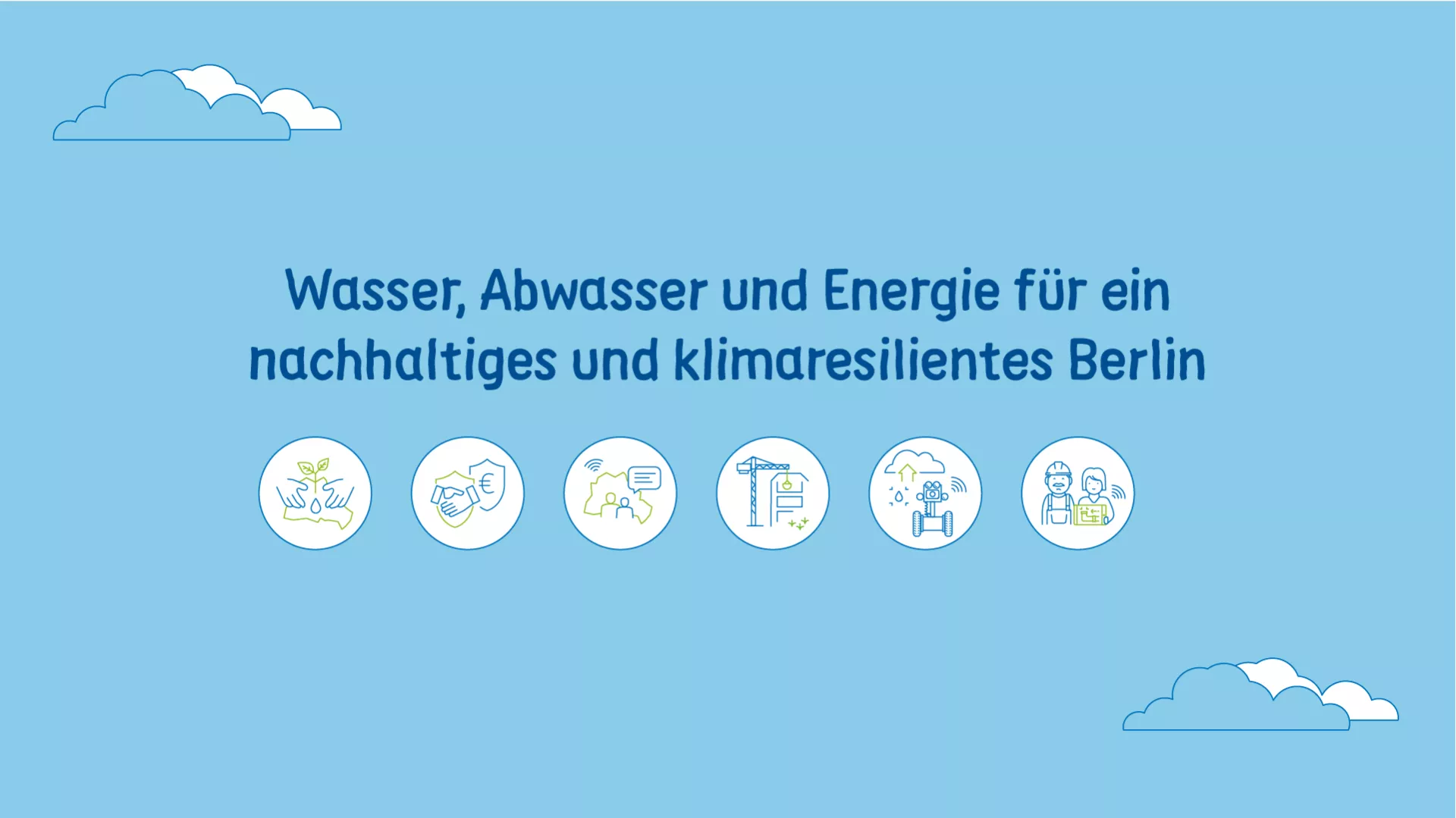 Ikonografie, Slogan Wasser, Abwasser und Energie für ein nachhaltiges und klimaresilientes Berlin