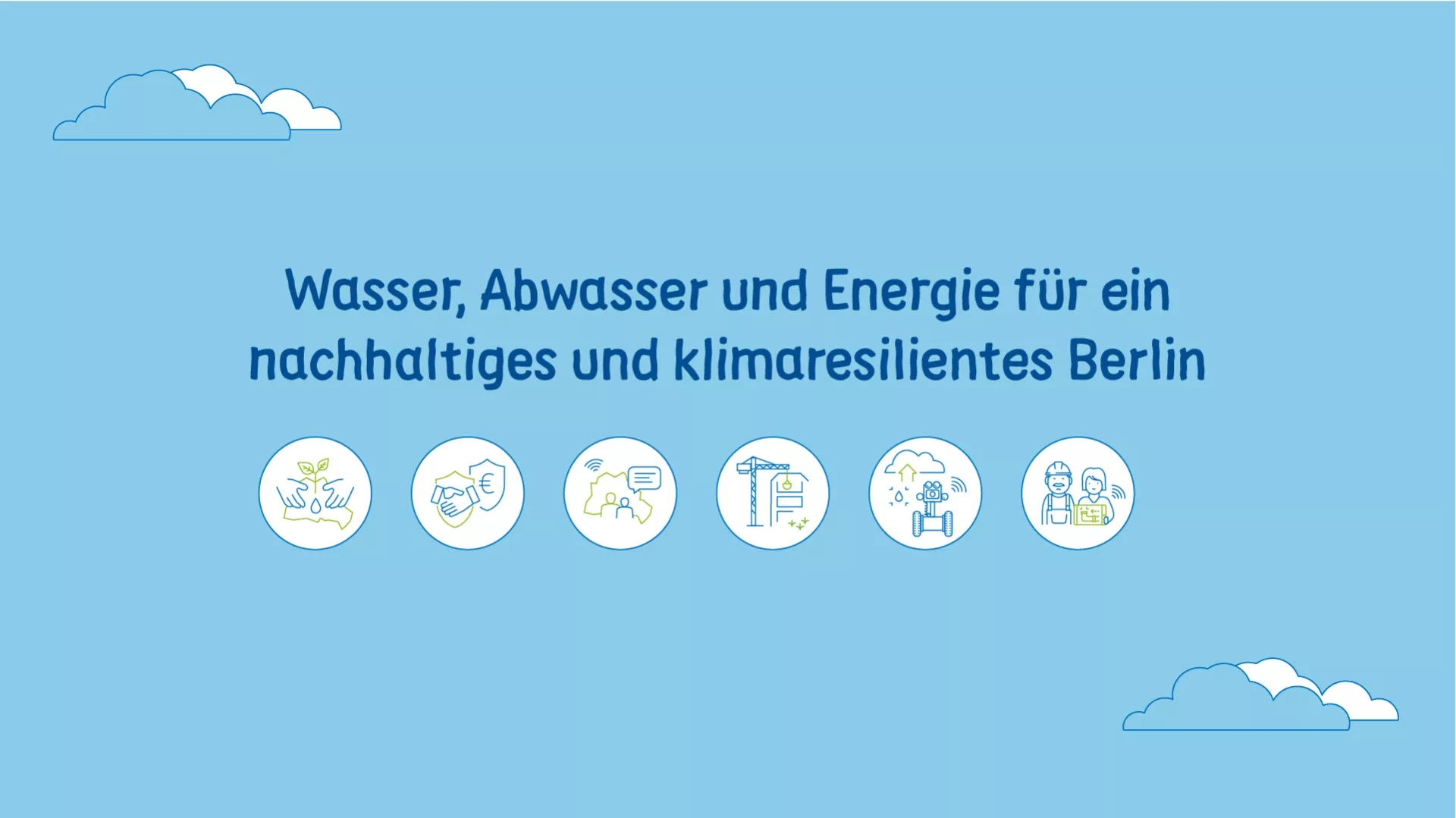 Referenz Berliner Wasserbetriebe | Erklärfilm Ikonografie, Slogan Wasser, Abwasser und Energie für ein nachhaltiges und klimaresilientes Berlin