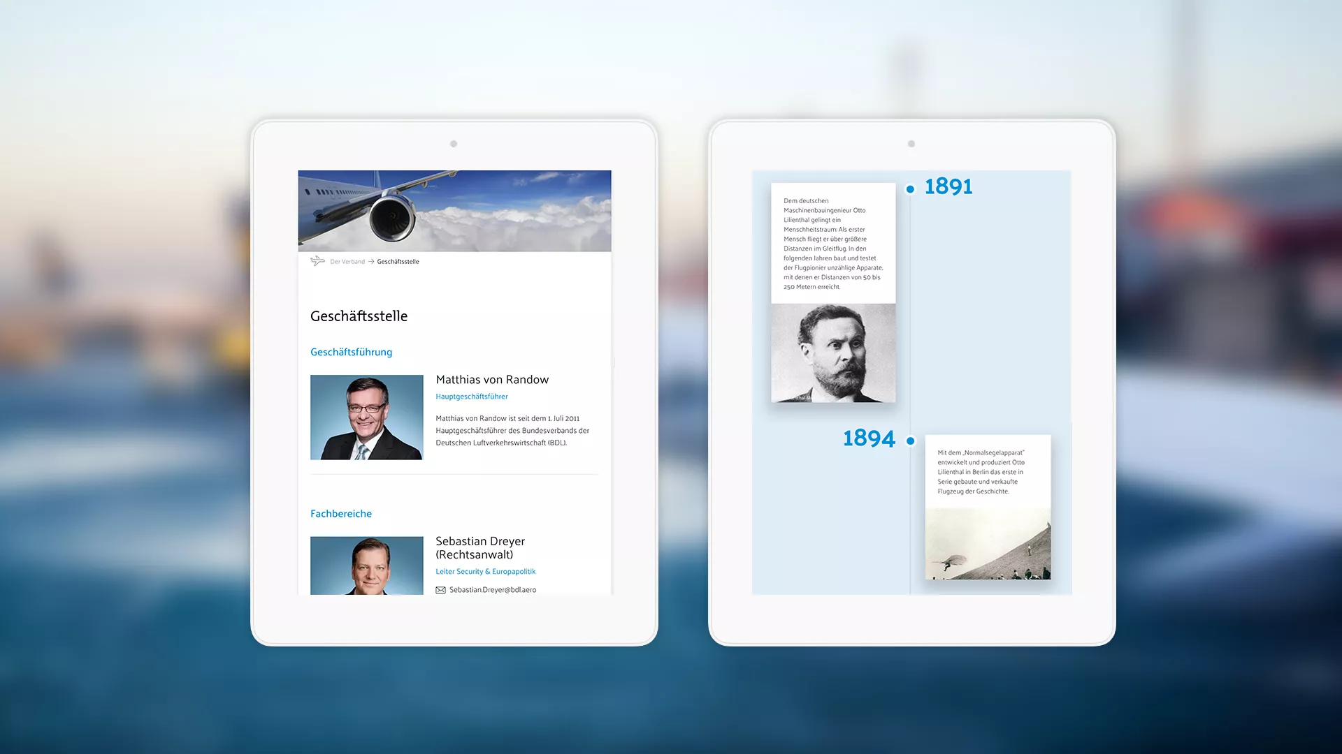 Referenz BDL | Web Development Ansicht Website auf Tablet