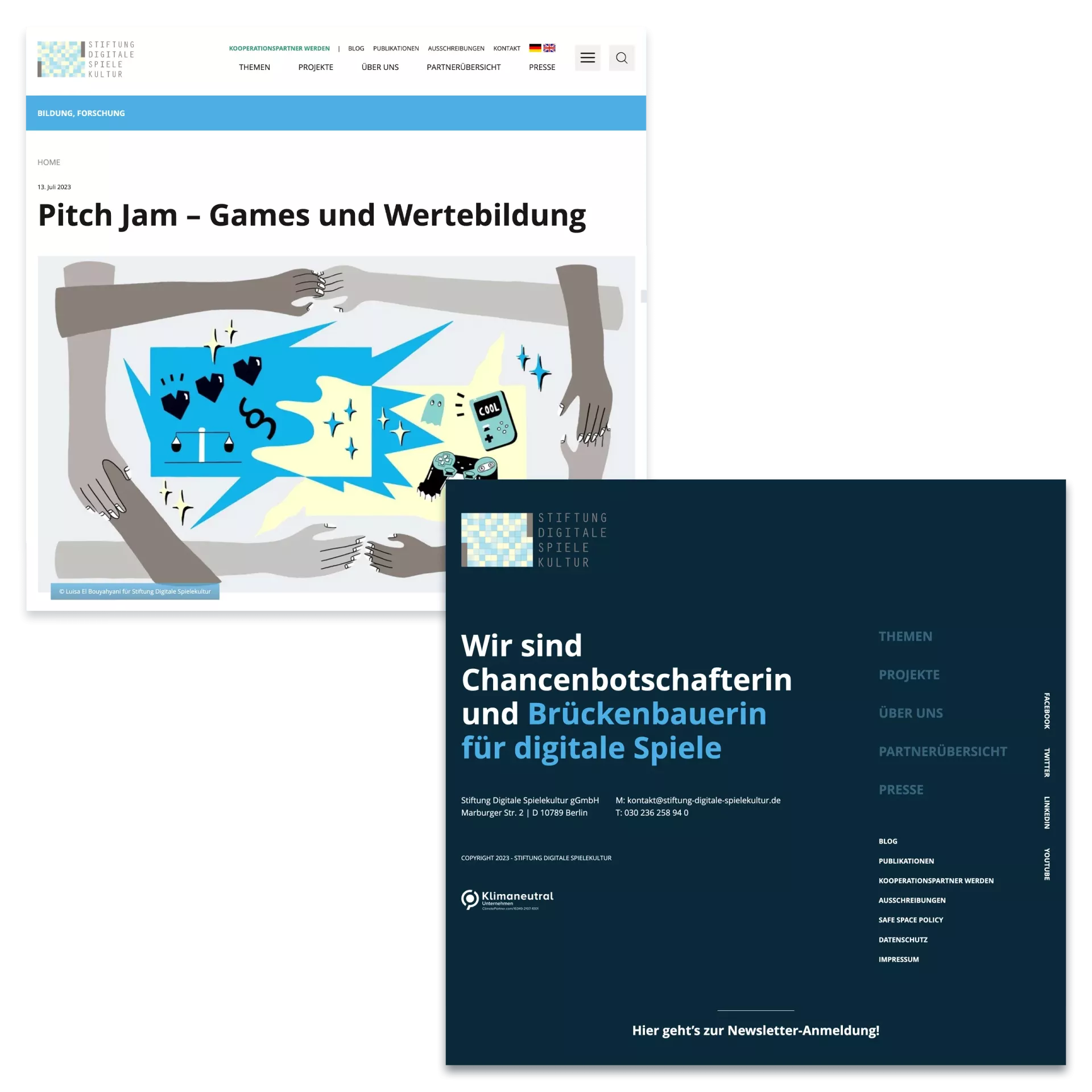 Stiftung Digitale Spielekultur, Website