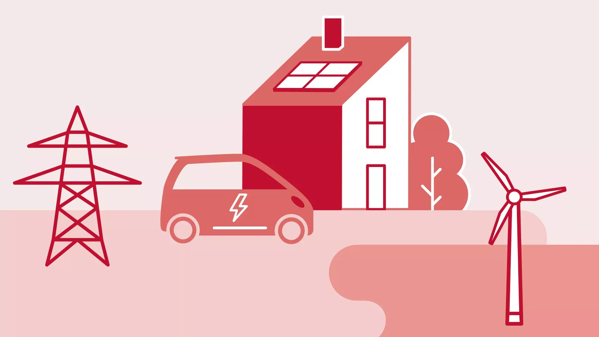 BDEW Illustration Elektroauto vor einem Haus