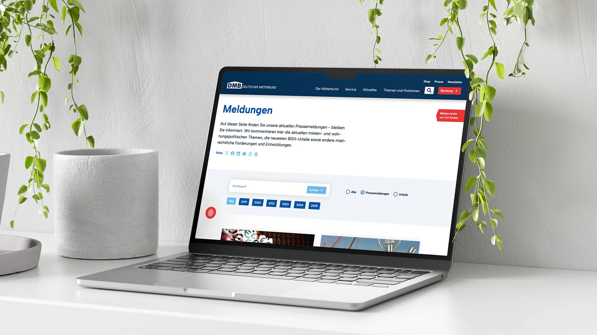 Mieterbund Schnittstellenlösung für Pressemeldungen