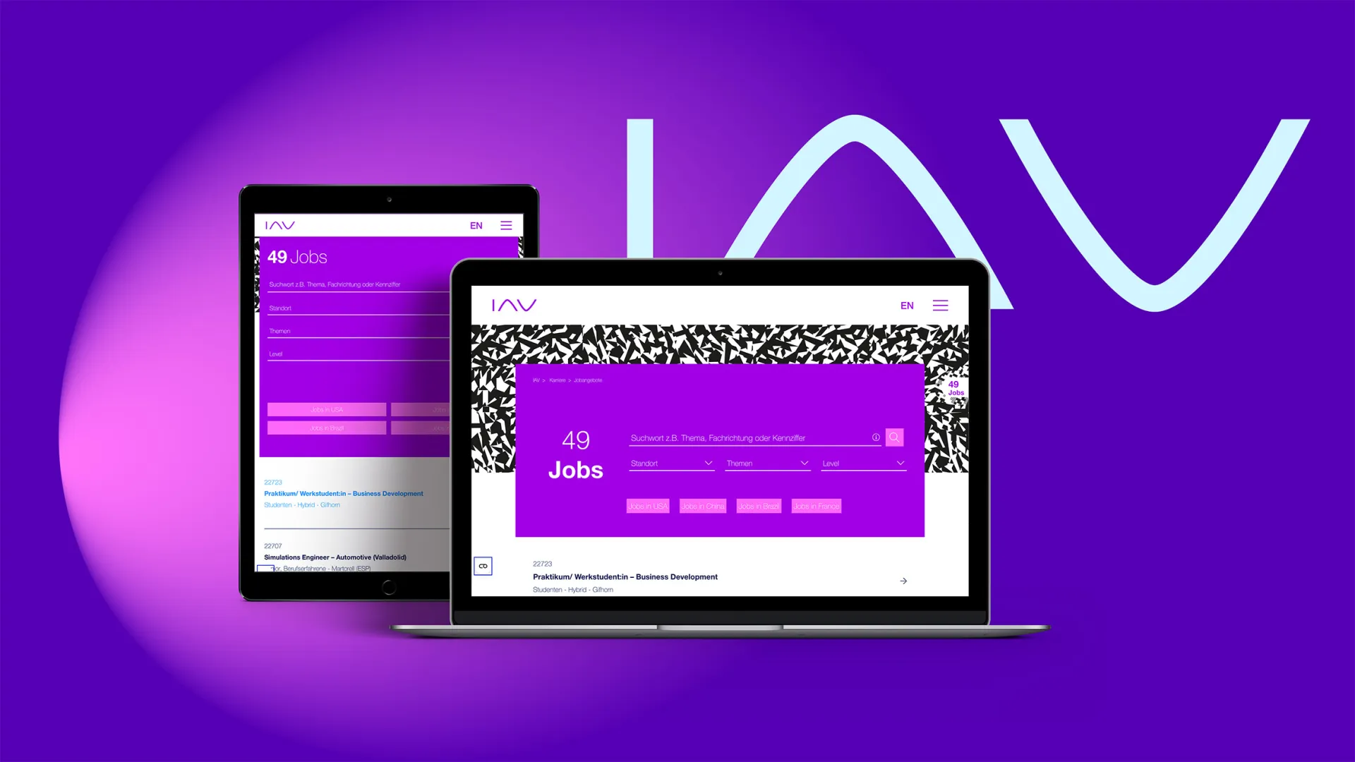 Integration von SAP SuccessFactors – IAV-Schnittstellenentwicklung für Jobsuche auf Tablet und Laptop