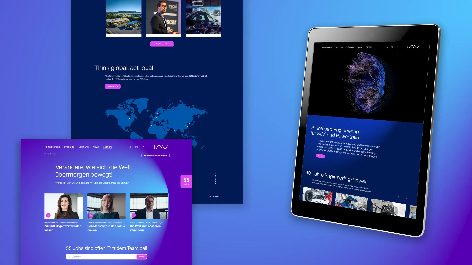 Ansichten der Website IAV