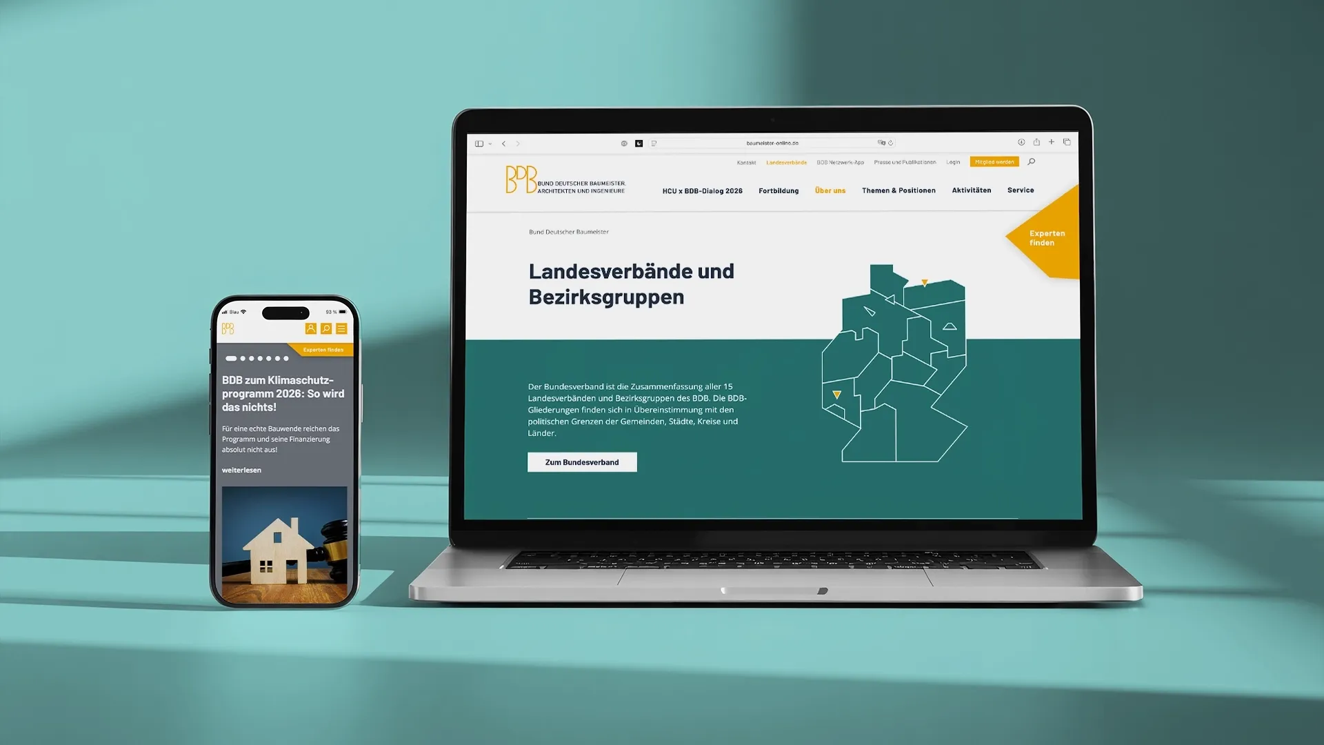 Ansicht Website vom BDB 