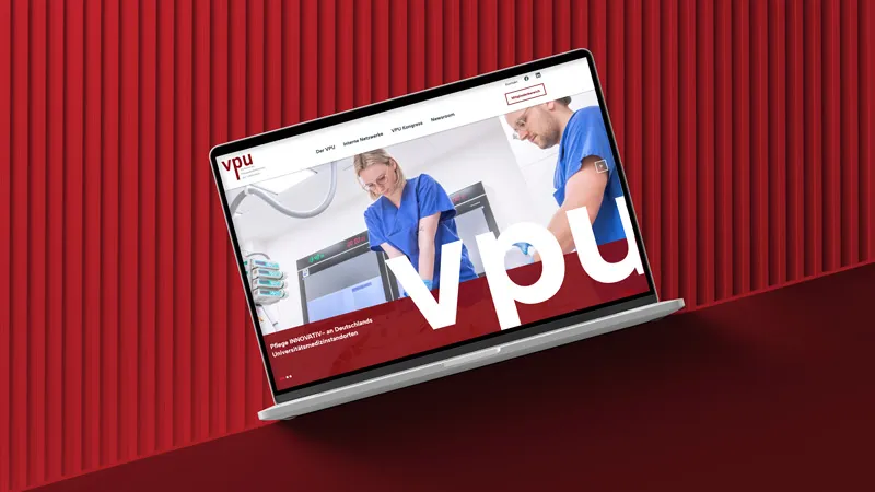 Ansicht der VPU Website auf einem Laptop