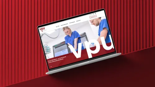 Ansicht der VPU Website auf einem Laptop